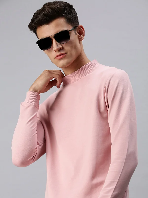 Massive Savings Men Solid Pink Sweatshirt