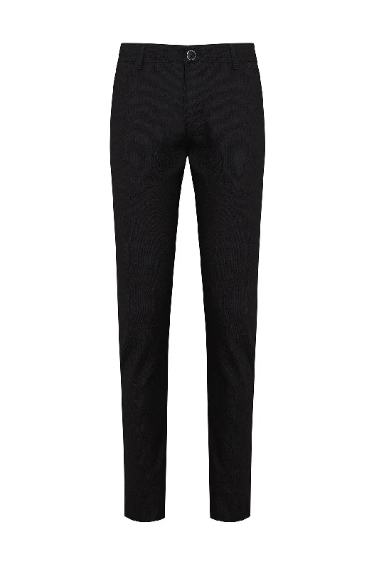 Hot Deal Slim Fit Black Side Pocket Low Waist Cotton Casual Pants