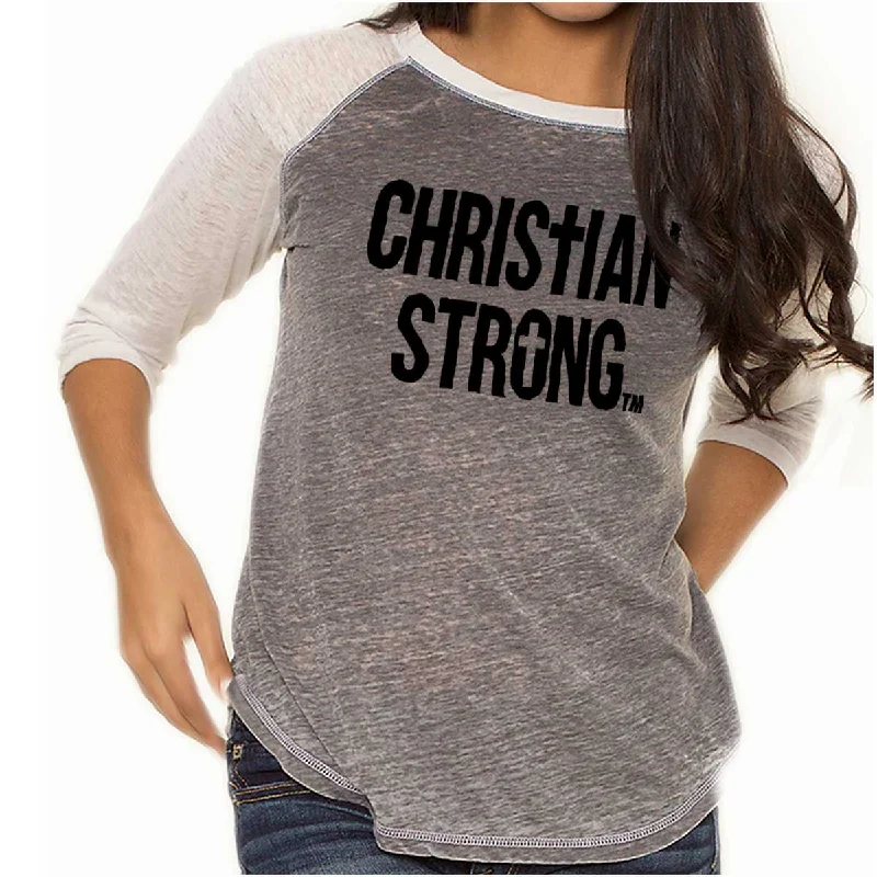 Christian Strong Logo Baseball Raglan T