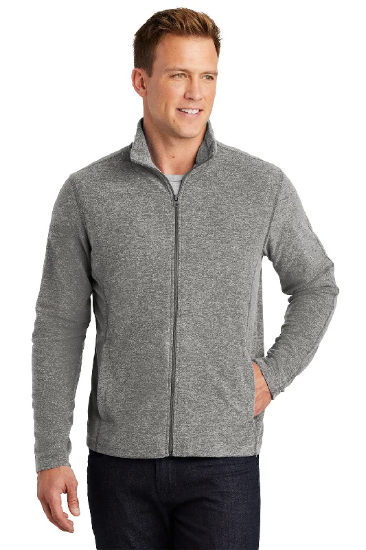 Shop and Save Port Authority Mens Heather Pill Resistant Microfleece Full Zip Sweatshirt - Heather Pearl Grey