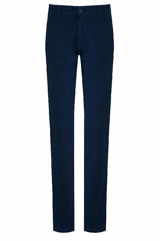 Buy Now Regular Fit Side Pocket Low Waist Navy Cotton Casual Pants