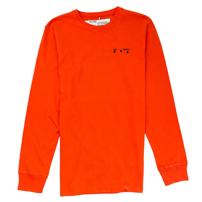 Hurry In Men's Logo Long Sleeve T-Shirt Orange Size M