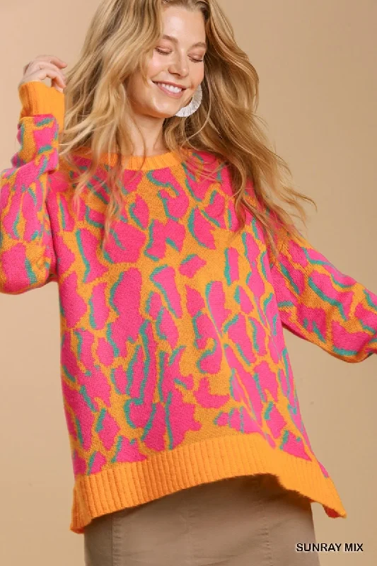 Umgee Boatneck Sweater in Sunray Mix