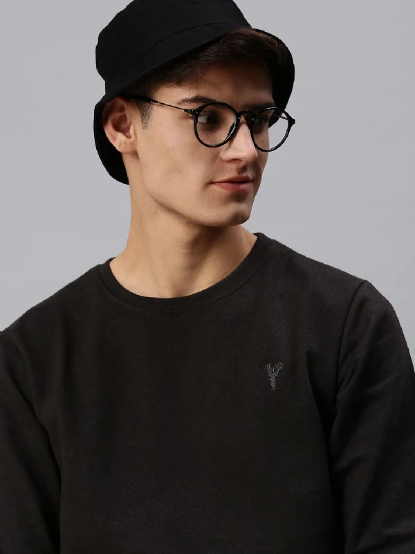 Weekend Specials to Enjoy Men Solid Grey Sweatshirt
