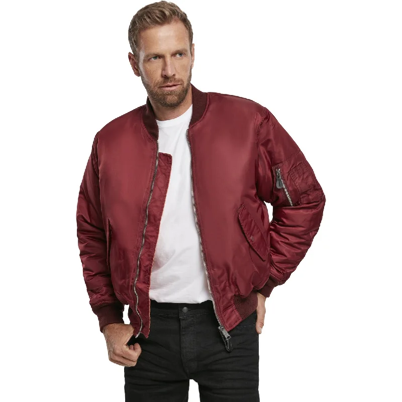 Mega Discount Brandit MA1 Bomber Flight Jacket Burgundy