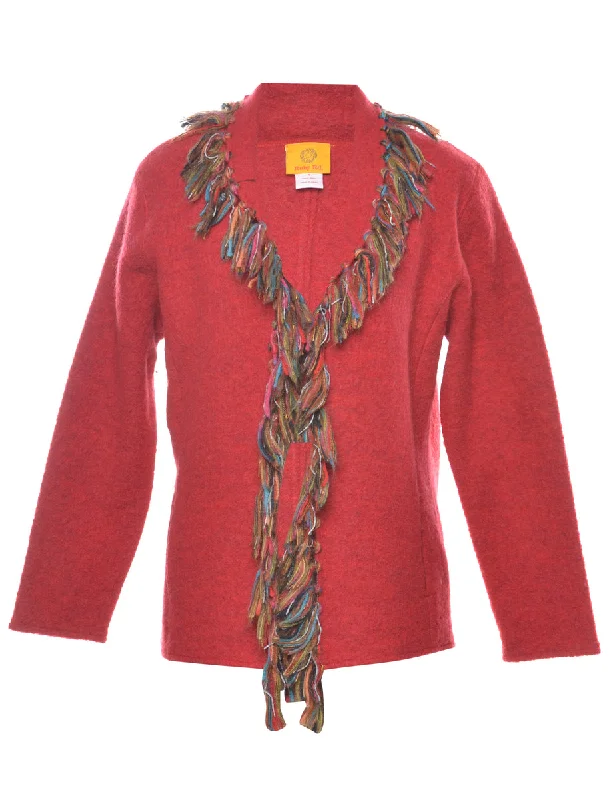 Special Promotion 100% Wool Finged Cardigan - S