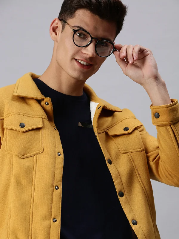 Super Savings Men Solid Yellow Sweatshirt