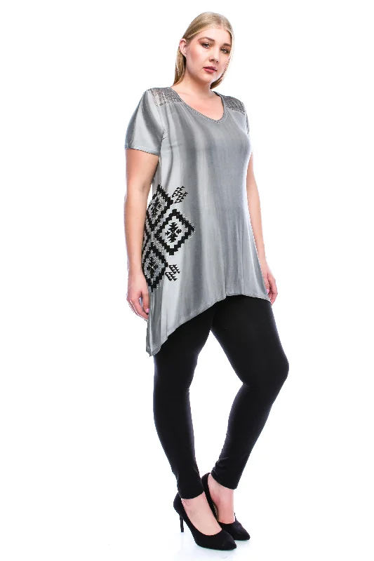 Gradient Gray short sleeve top