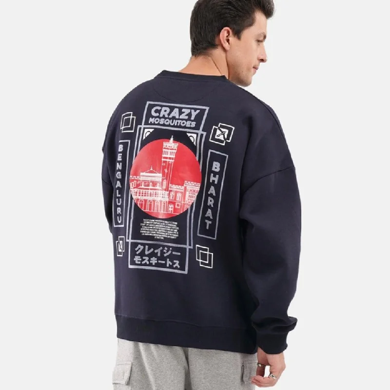 Weekend Savings Spree Bengaluru Oversized Fleece Sweatshirt in Navy