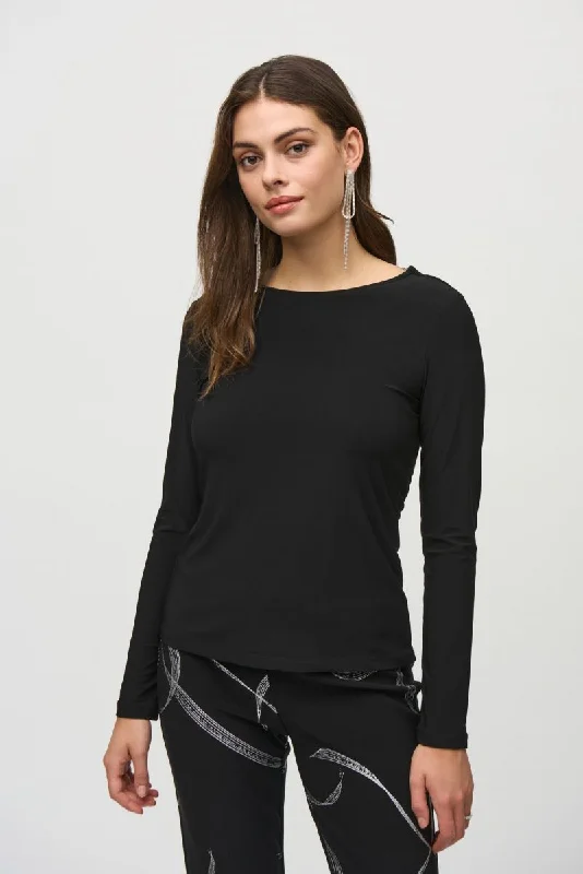 Joseph Ribkoff Back Chain Detail Long Sleeves Fitted Top 244113