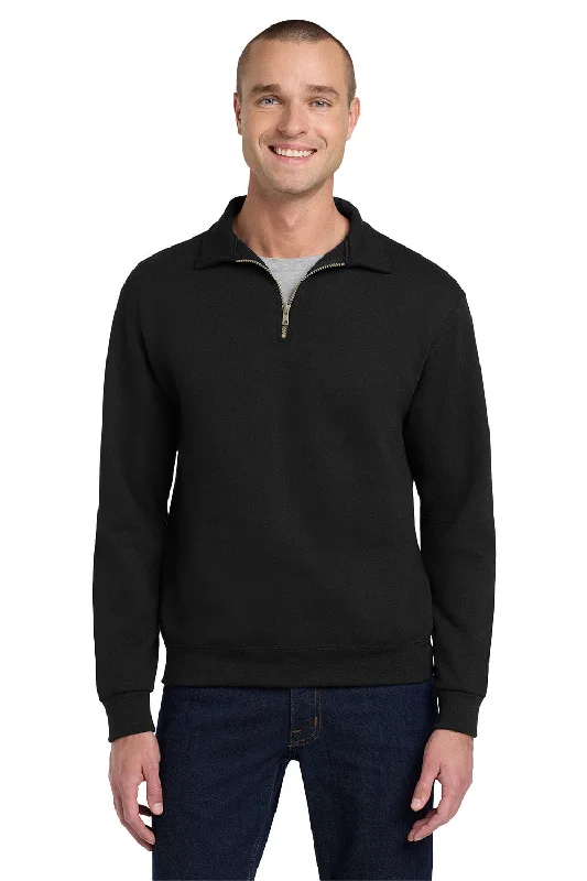 Weekend Deals That Impress Jerzees Mens Super Sweats NuBlend Pill Resistant Fleece 1/4 Zip Sweatshirt - Black