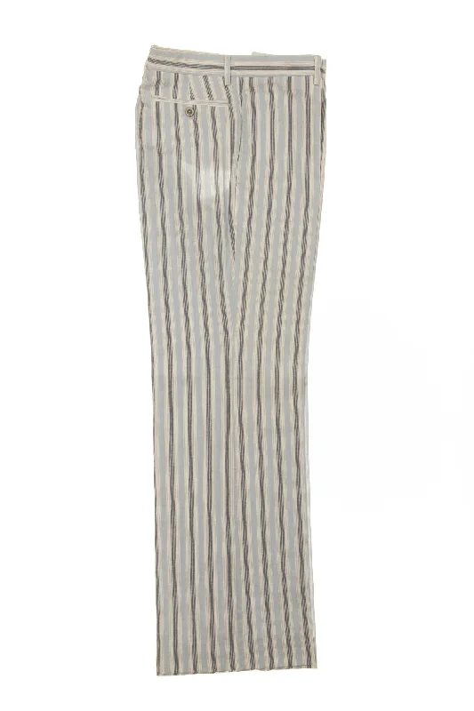 Weekend Deals That Sizzle Hermes - White Linen Striped Pants - IT 52