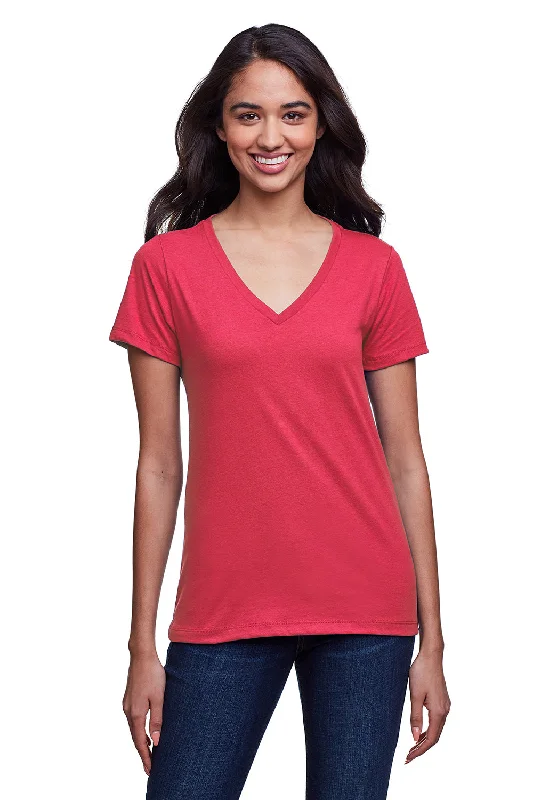 Bargain Bin Next Level Womens Eco Performance Moisture Wicking Short Sleeve V-Neck T-Shirt - Heather Red - Closeout Bargain Bin Next Level Womens Eco Performance Moisture Wicking Short Sleeve V-Neck T-Shirt - Heather Red - Closeout