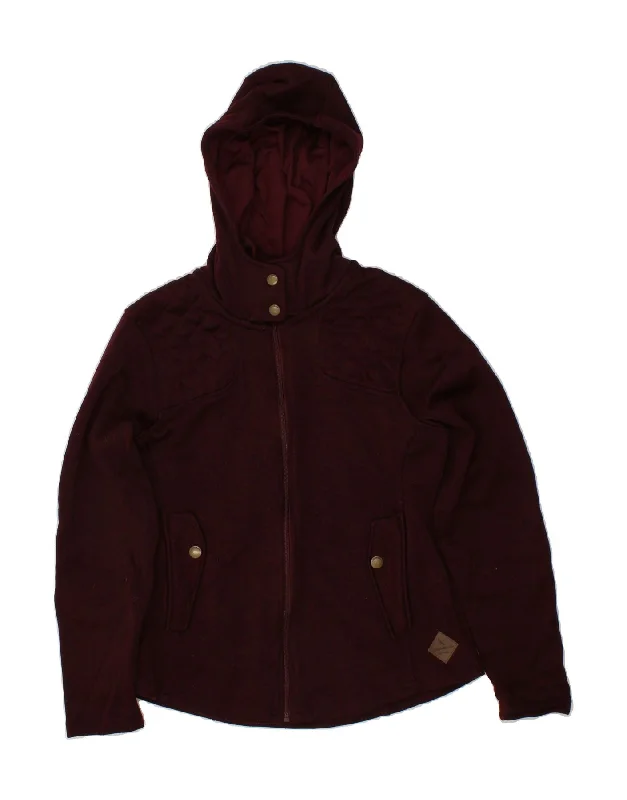 EDDIE BAUER Womens Hooded Windbreaker Jacket UK 16 Large Burgundy