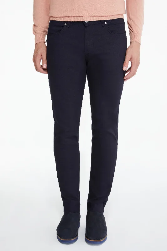 Instant Savings Slim Fit 5 Pocket Low Waist Navy Cotton Denim