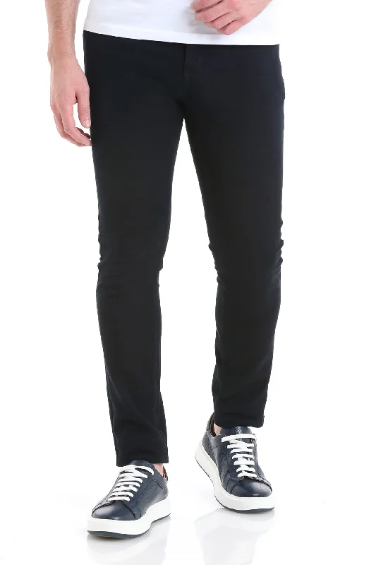 Final Clearance Slim Fit 5 Pocket Low Waist /  Unpleated Cotton Casual Pants, Navy D.
