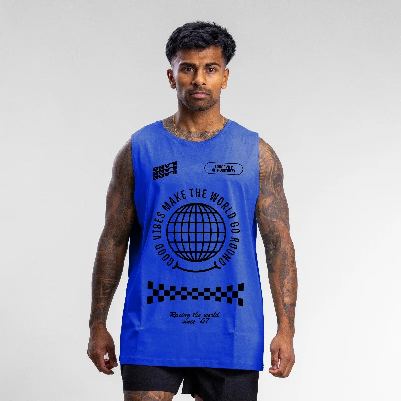 Act Now Positivity Block Tank Unisex SONIC BLUE