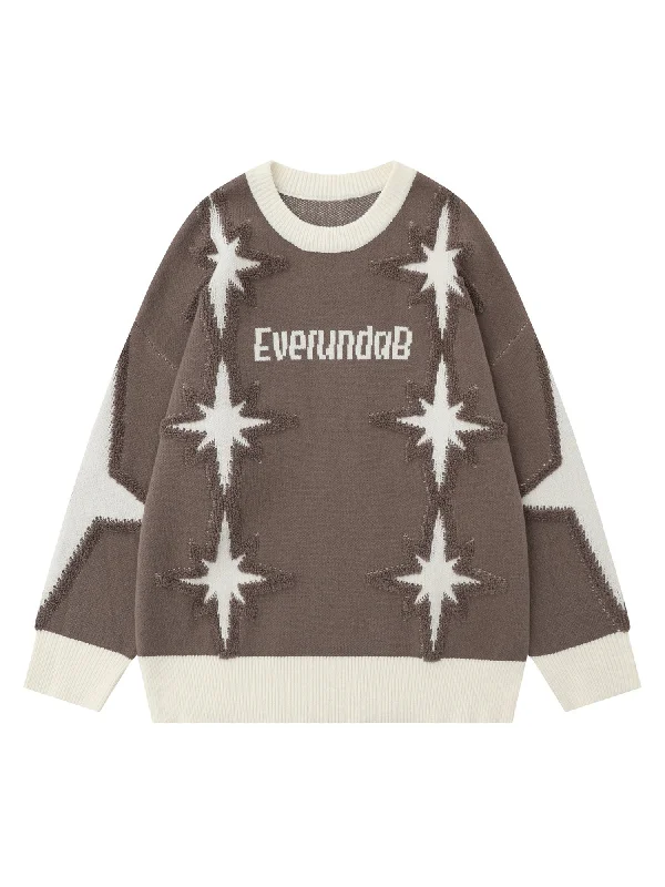 The Best Prices Thesupermade Star Jacquard Crew Neck Sweater