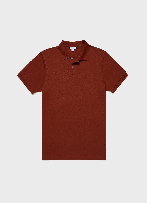 Weekend Offers That Impress Men's Piqué Polo Shirt in Dark Clay