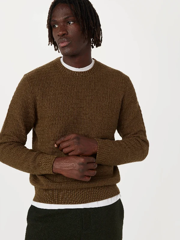 Weekend Offers That Tempt The Ribbed Crewneck Sweater in Tuscany Green