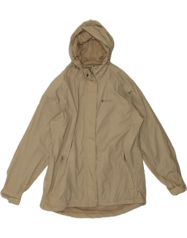 MOUNTAIN WAREHOUSE Womens Hooded Rain Jacket UK 16 Large Beige