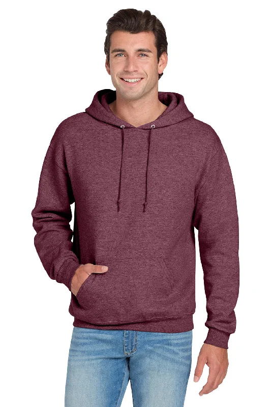Unbeatable Prices Jerzees Mens NuBlend Pill Resistant Fleece Hooded Sweatshirt Hoodie w/ Pouch Pocket - Vintage Heather Maroon