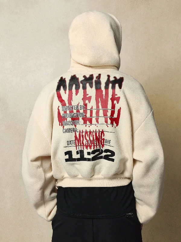 Closeout Crop Fit Overhead Hoodie With Small Graphic Print