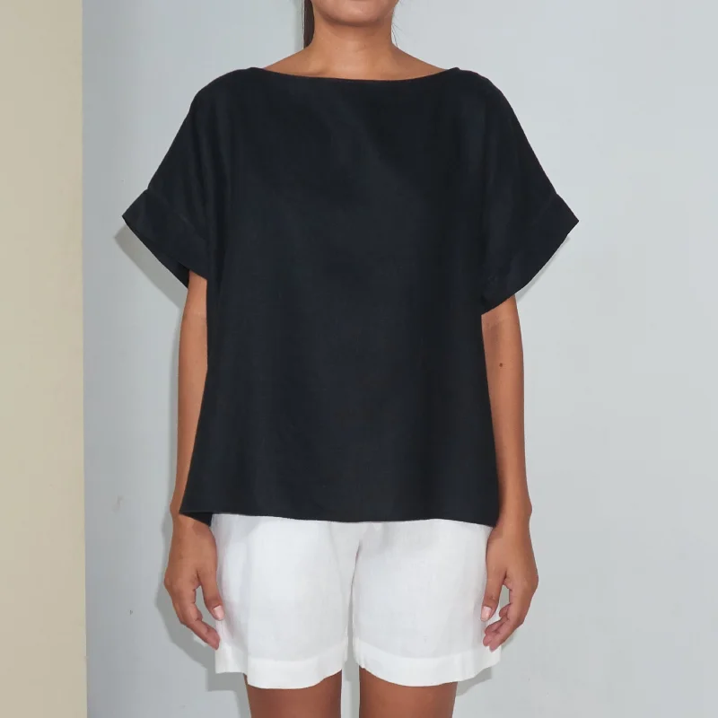 KALI TOP - Linen | Black