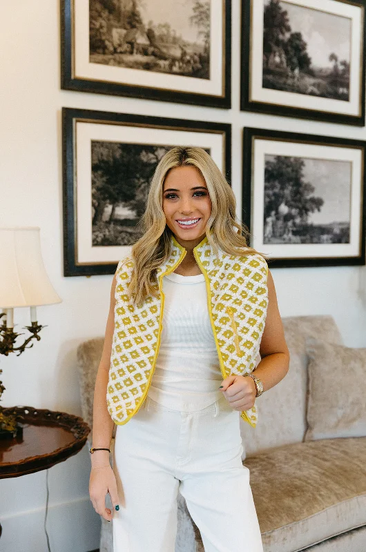 Emma Checkered Vest - Yellow Mix