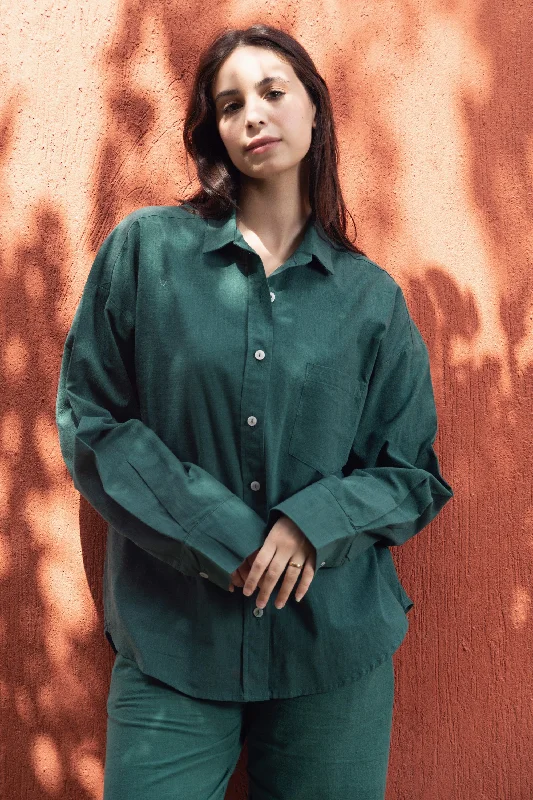 Green Breeze On Through Linen Shirt