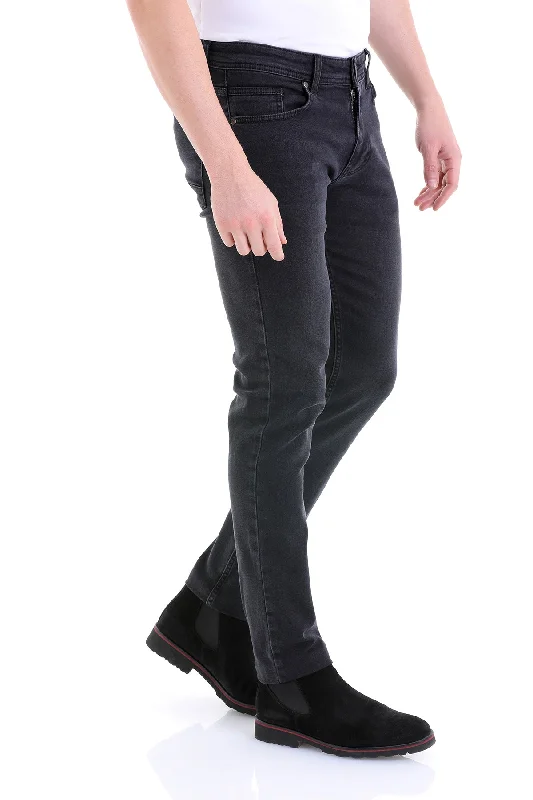 Don't Wait Slim Fit 5 Pocket Low Waist Charcoal Cotton Denim