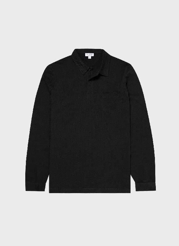 The Best Prices Men's Riviera Long Sleeve Polo Shirt in Black
