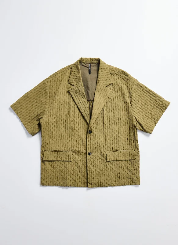 Final Clearance Nylon Spandex Jacquard Short Sleeve Blazer
