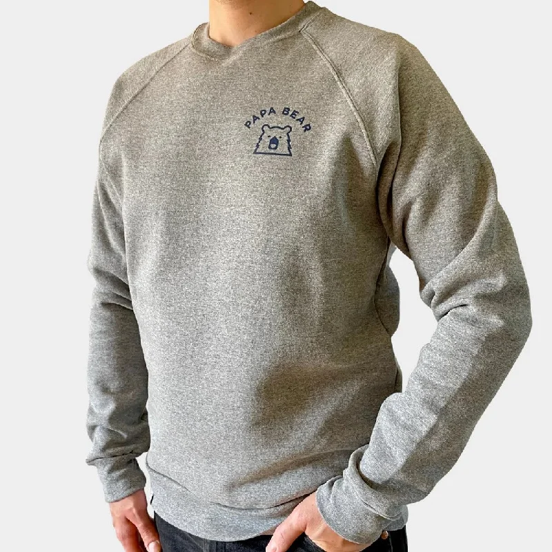Special Buy Papa Bear Crew Sweatshirt (Grey Marl + Navy)