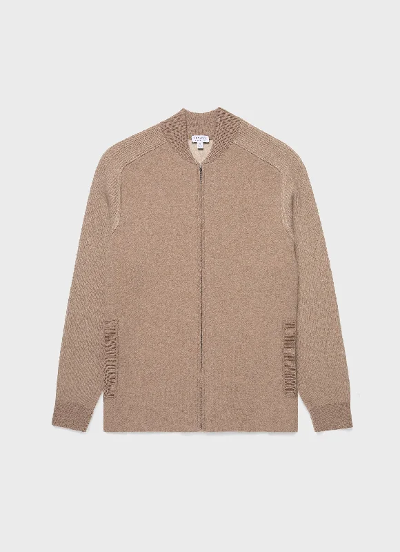 Unbeatable Deal Men's Double Faced Bomber Jacket in Light Sandstone