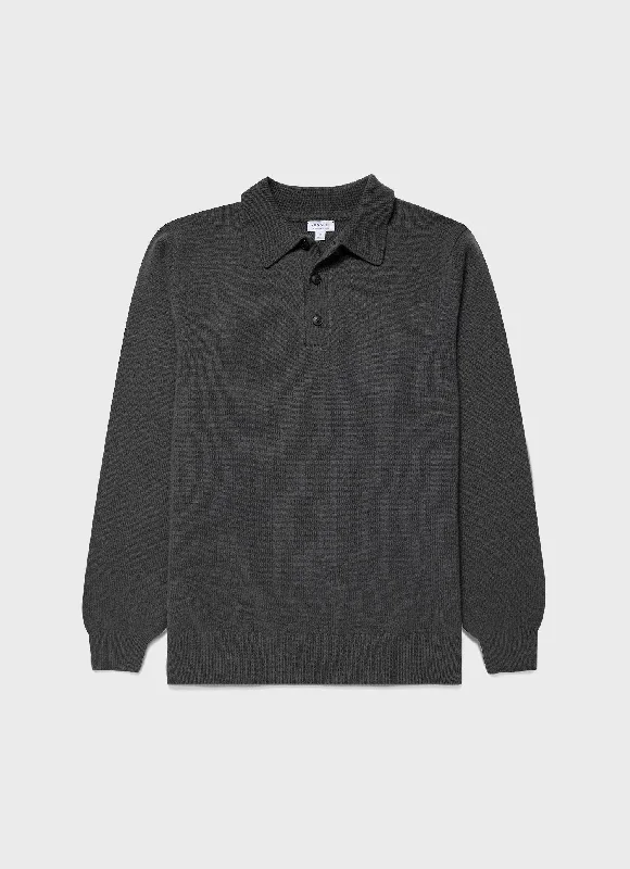 Exclusive Online Offer Men's Lambswool Polo Shirt in Drill Green