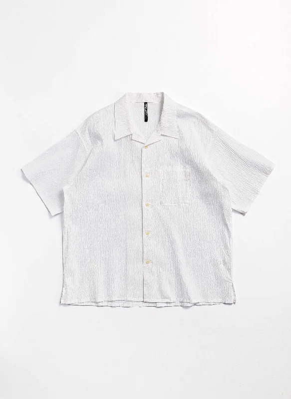 Weekend Specials to Love Cotton Nylon Seersucker Open Collar Shirt
