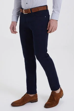 Deal Alert Slim Fit 5 Pocket Low Waist Light Navy Casual Pants