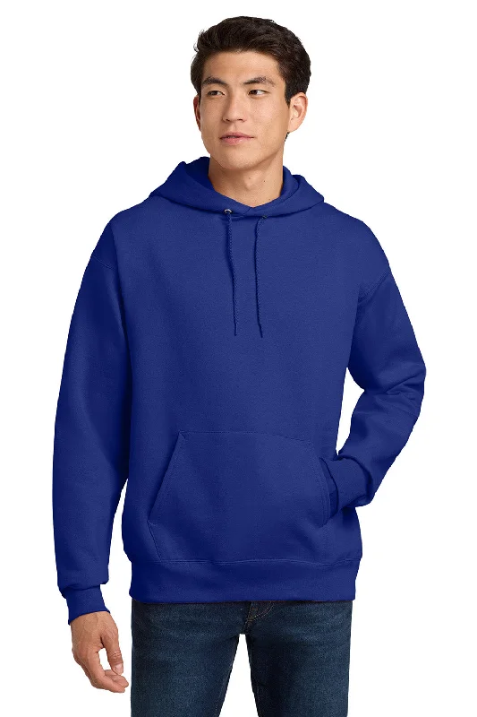Weekend Savings Extravaganza Hanes Mens Ultimate Cotton PrintPro XP Pill Resistant Hooded Sweatshirt Hoodie w/ Pouch Pocket - Deep Royal Blue