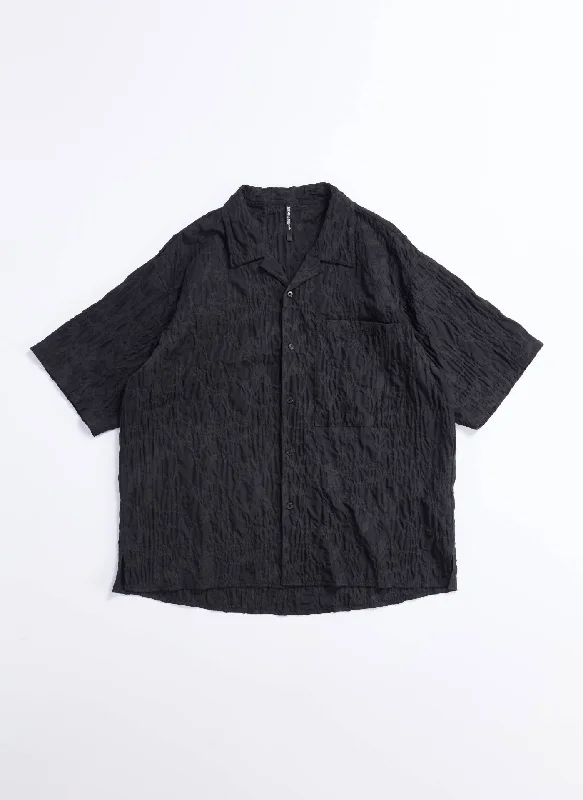 Weekend Discounts to Enjoy Nylon Embossed Open Collar Shirt