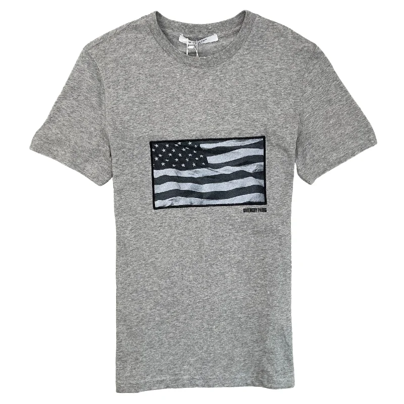 Savings Galore Men's Usa Flag Logo T-Shirt Grey Size XS