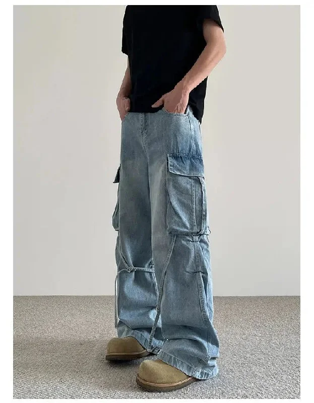 Weekend Savings Sensation Strappy Pleated Cargo Jeans
