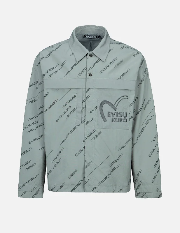Act Fast Monogram Logo Print Utility Jacket