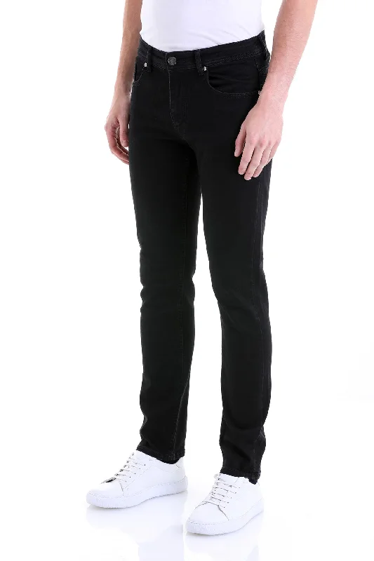 Crazy Deals Slim Fit 5 Pocket Black Cotton Denim