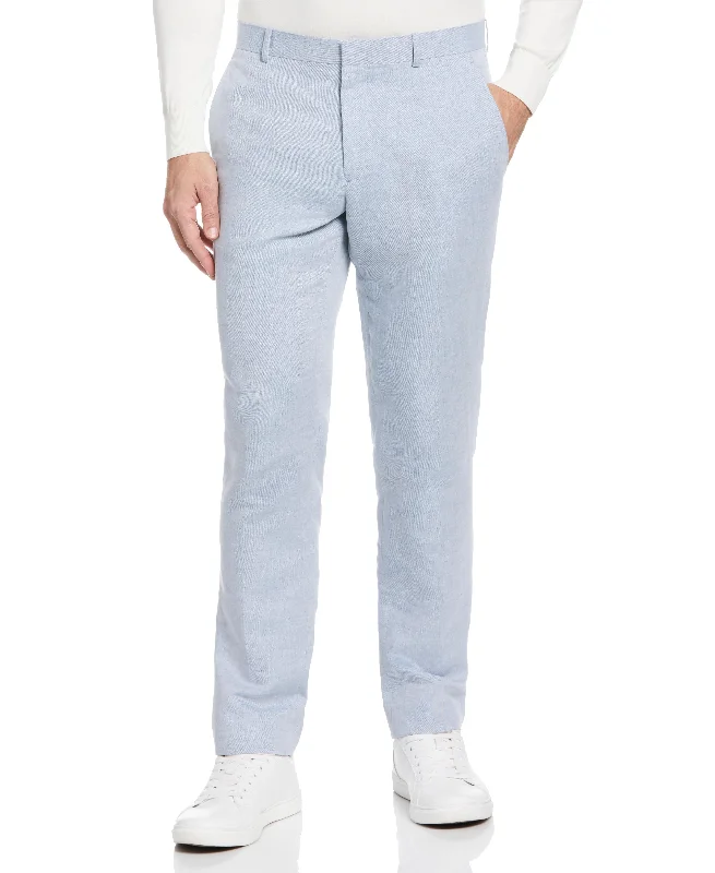 Act Now Slim Fit Linen Blend Twill Flat Front Suit Pant