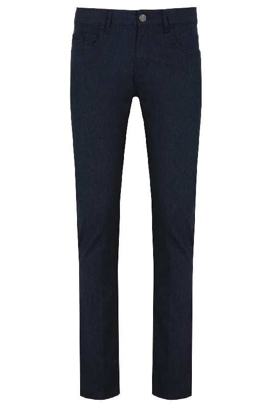 Price Meltdown Slim Fit Navy Low Waist 5 Pocket Cotton Casual Pants