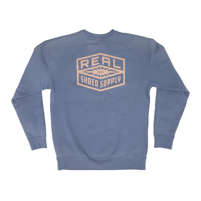 Mega Sale REAL Shred Supply Crew Sweatshirt-Storm Blue