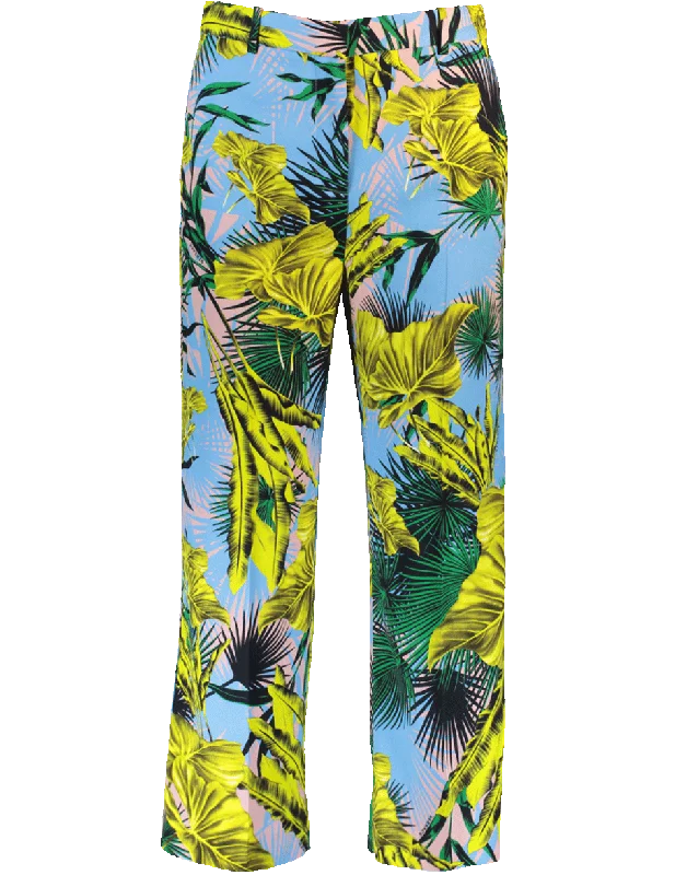 Palm Print Cropped Pant