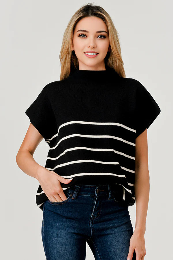 The Striped Mock Sweater