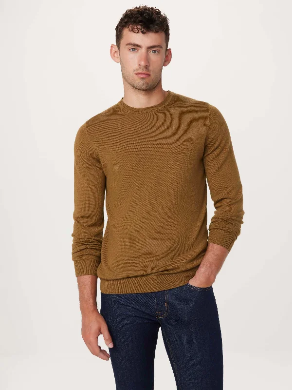 Weekend Savings Bonanza The Merino Crewneck Sweater in Caramel